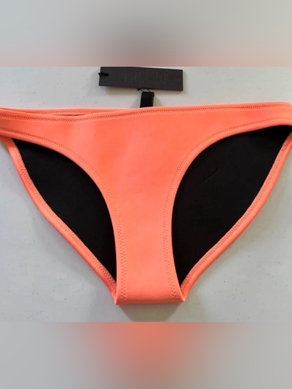 triangl swimwear Coral with Black Lined Bikini Bottom